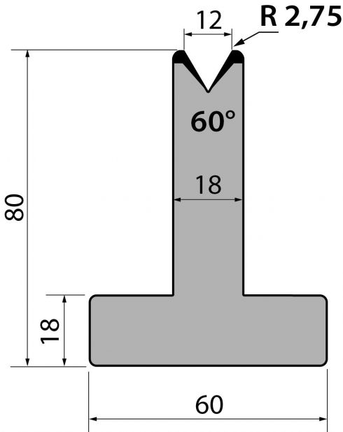 Т-образные и 1-ручьевые матрицы TR80.12.60