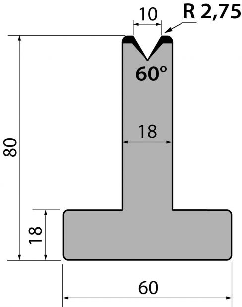 Т-образные и 1-ручьевые матрицы TR80.10.60